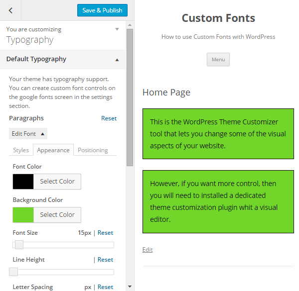 Easy Google Fonts Colours