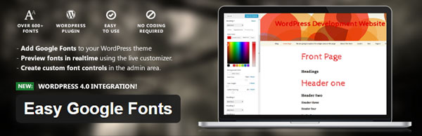 Easy Google Fonts Plugin