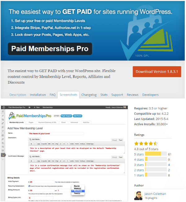 Paid Memberships Pro