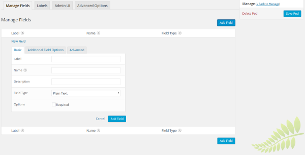 Pods - Custom Content Types and Fields 2