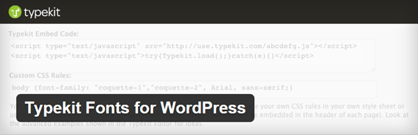 Typekit for WordPress