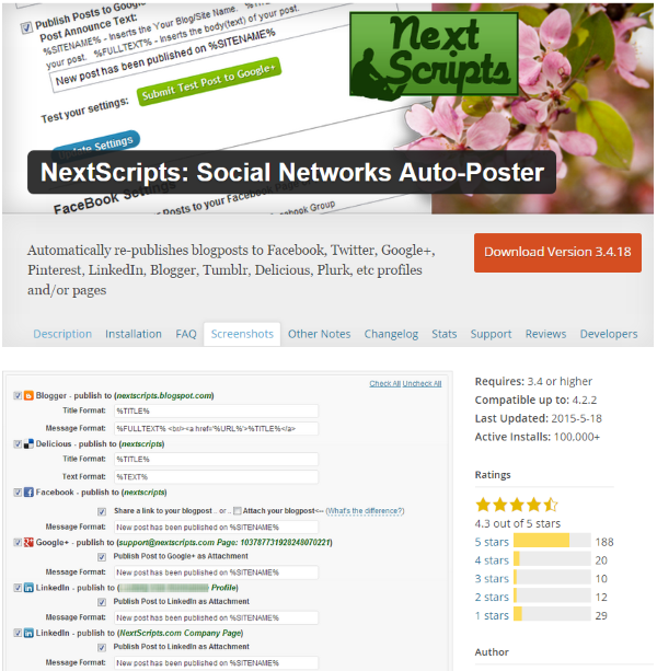 NextScripts Social Networks Auto-Poster