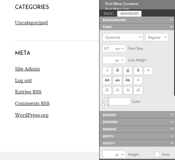 Themify Flow Review Style Panel Interface