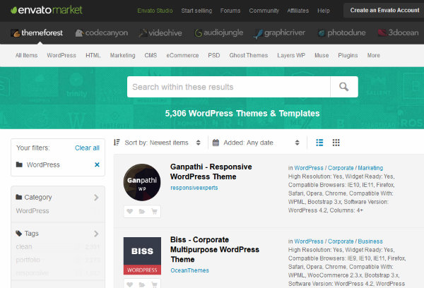 ThemeForest screenshot