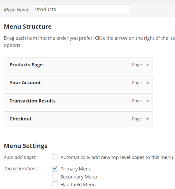 Menu Structures