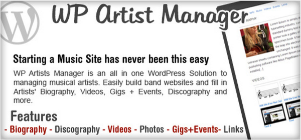 WordPress Artist Band Manager