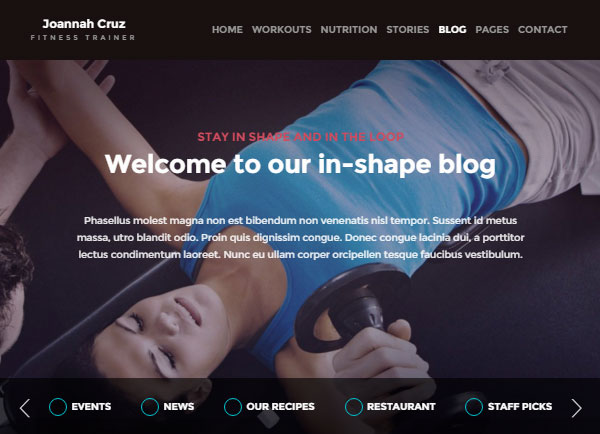 Personal Trainer Website Blog