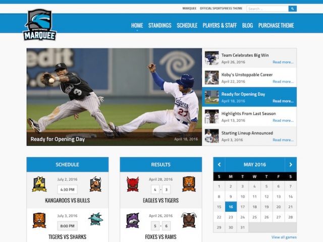 Marquee – Sport WordPress Theme