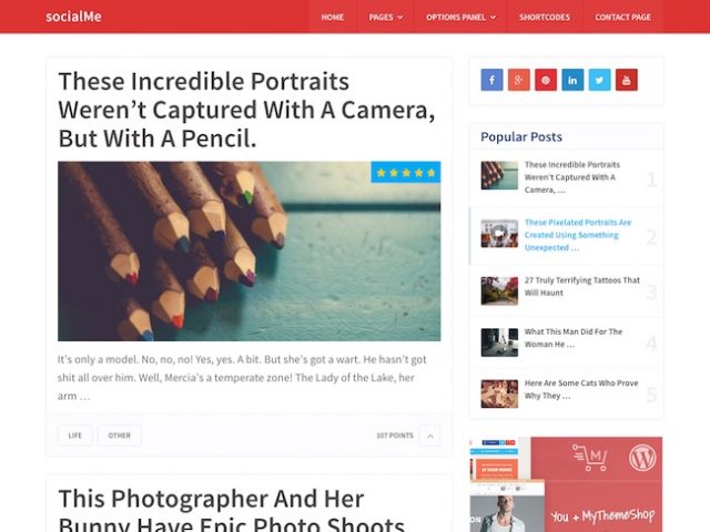 Social Me – WordPress Blog Theme