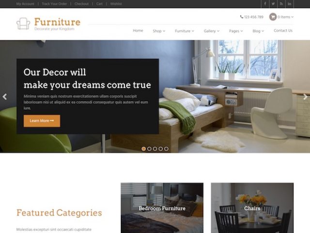Furniture Ecommerce WordPress theme