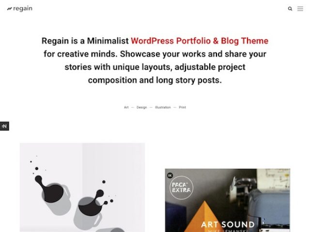 Regain Portfolio WordPress Theme