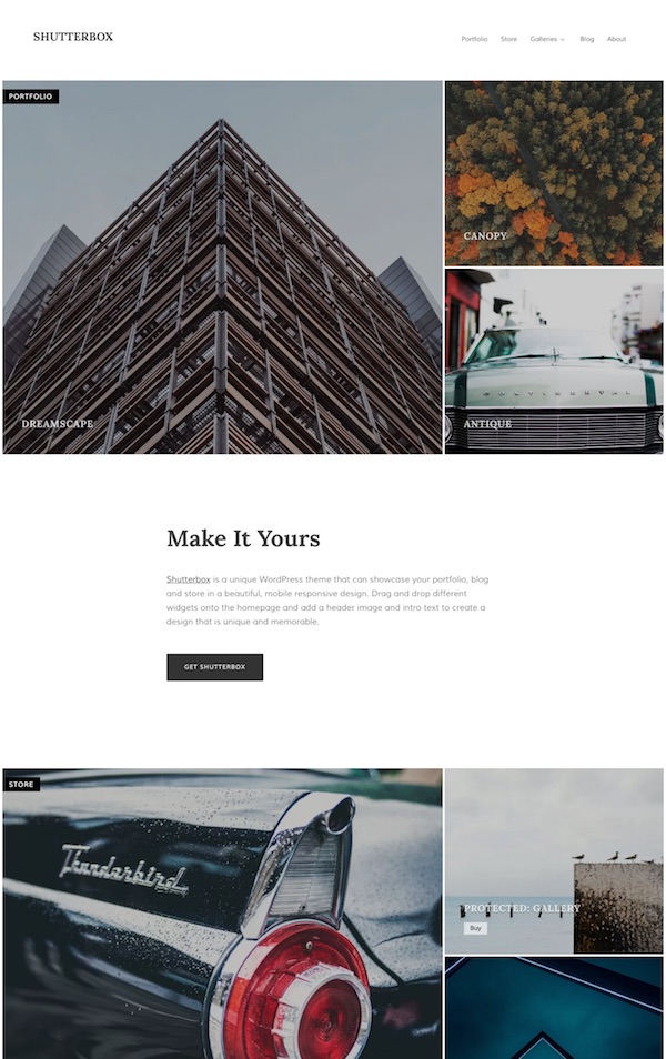 shutterbox photography wordpress theme