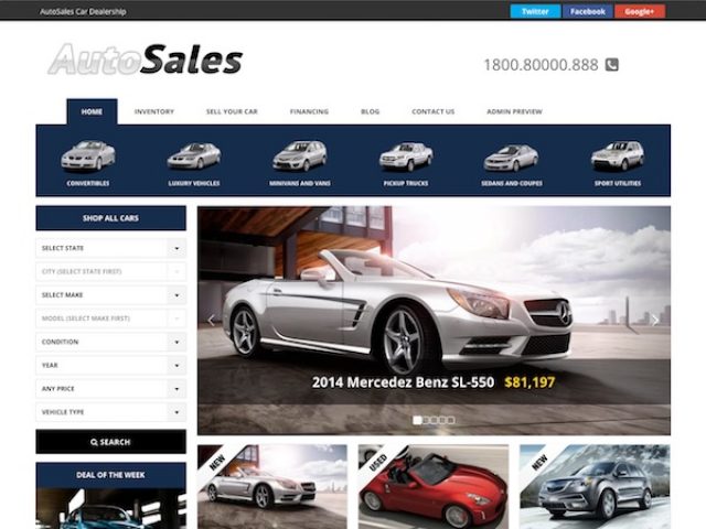 Auto Sales WordPress Theme