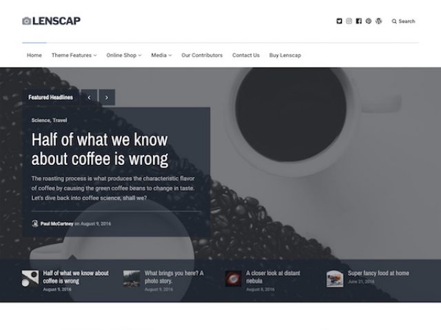 Lenscap Magazine WordPress Theme