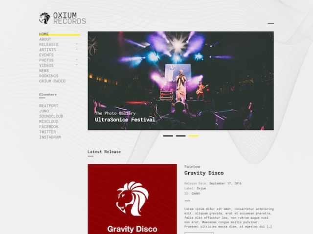 Oxium Music WordPress Theme