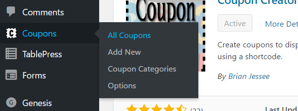 Coupon Menu