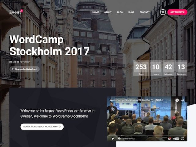 DW Events WordPress Theme