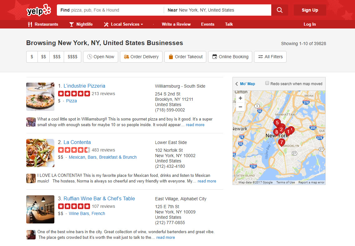 Yelp Niche