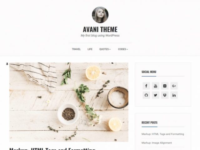 Avani Blog WordPress Theme