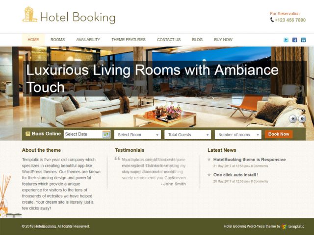 HotelBooking WordPress Theme