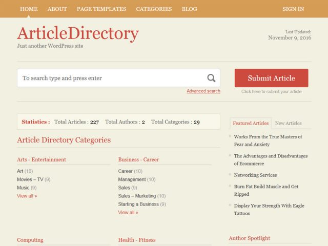 Article Directory WordPress Theme