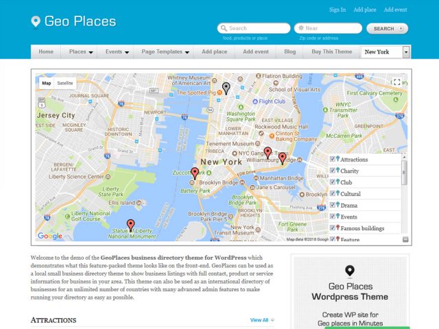 Geoplaces – Location Based WordPress Theme