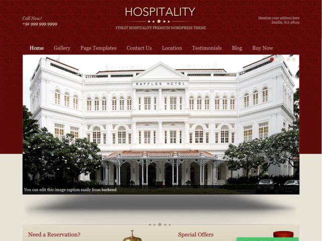 Hospitality- WordPress Hospitality Business Theme